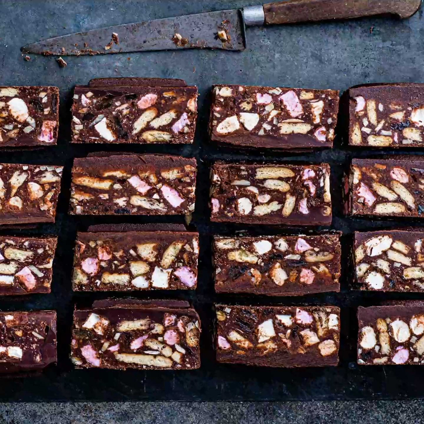 vegan chocolate orange rocky road tray bake banner cover